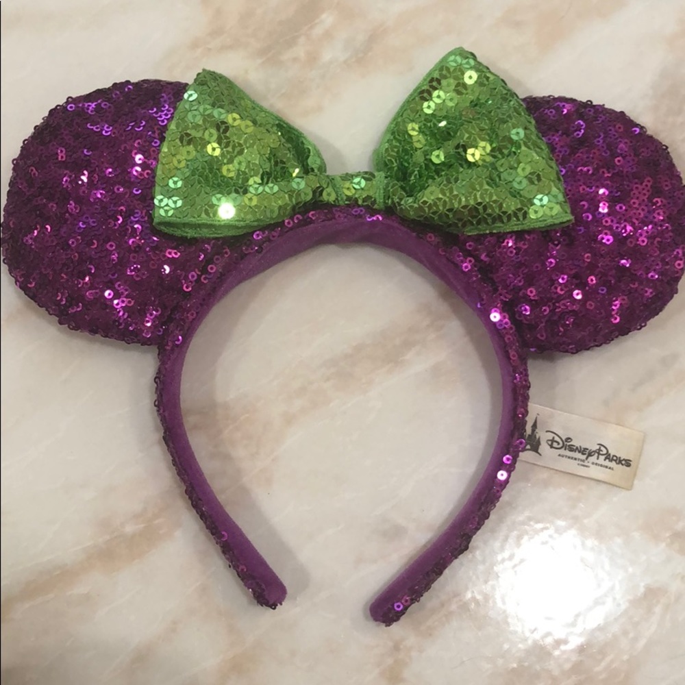 Disney Parks Purple Green Halloween Minnie Ears